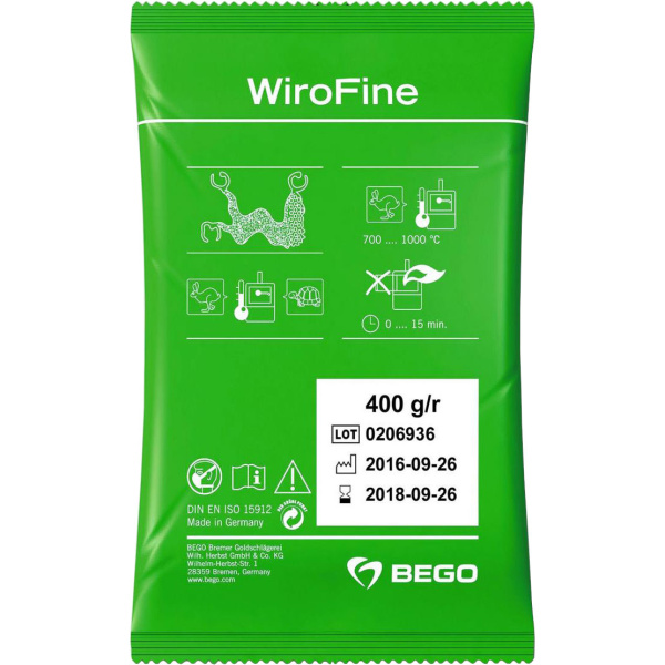 WiroFine паковочная масса 45х400г BEGO