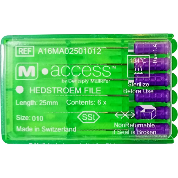 Буравы Хедстрема Dentsply M-Access H-Files №10 25мм 6шт