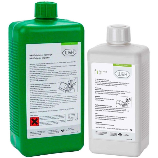 Сервисное масло MD-500 0.5л и очищающая жидкость MC-1000 1л для аппарата Assistina W&H