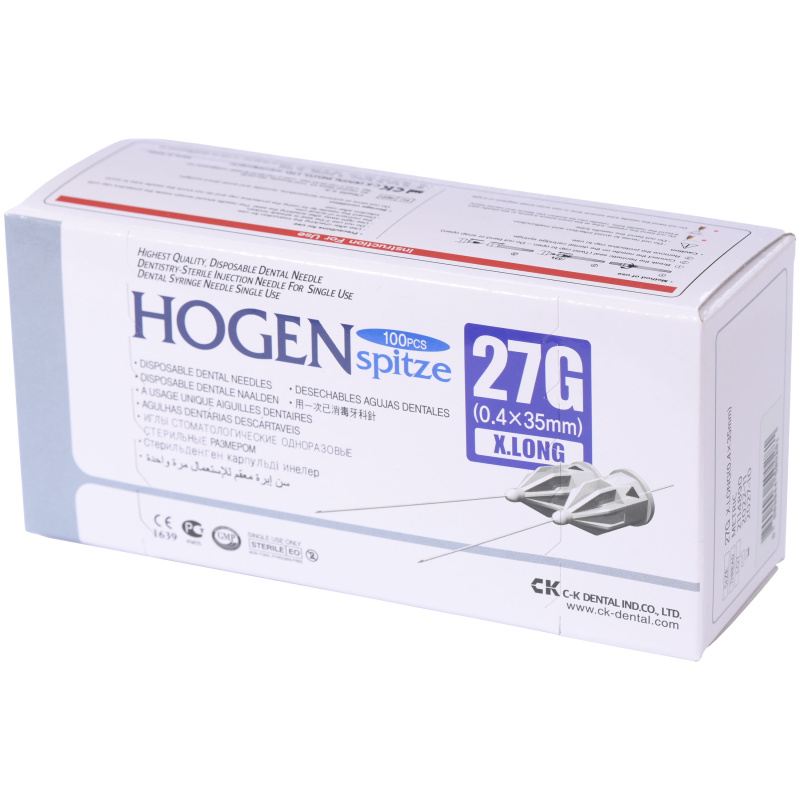 Иглы карпульные Hogen Spitze 27G 0.4x35мм 100шт C-K Dental